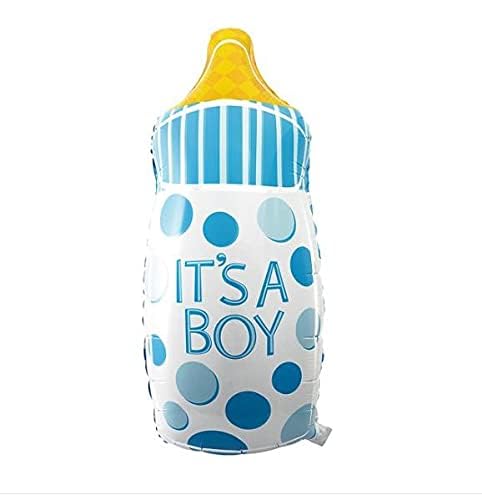 Welcome Decoration Kit For Home 54Pcs Foil Baloons Foot Bottle Shape Baloons For Kids Birthday Party New Born Theme Decoration Kit, Blue
