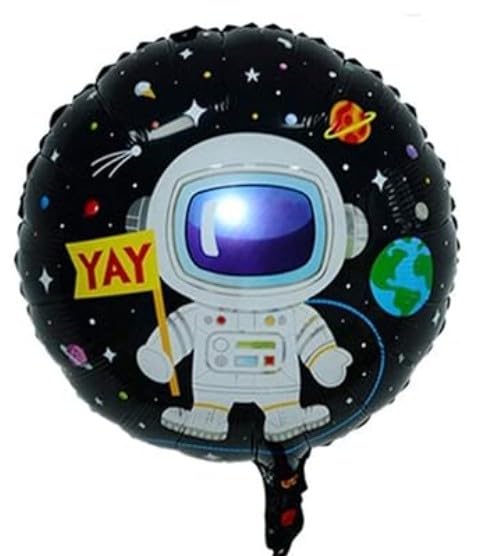Space Birthday Party Decorations Kit, Astronaut Theme Balloon Garland with Happy Birthday Banner, Foil Balloons, Standing Cutout