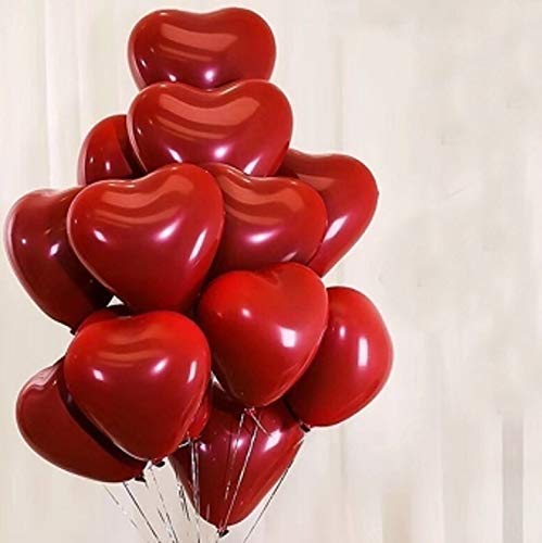 RPH Heart Shape Balloons Red Color Latex Quality For Valentines, Anniversary, Baby shower, Proposal day Parties Pack Of 35 material Rubber