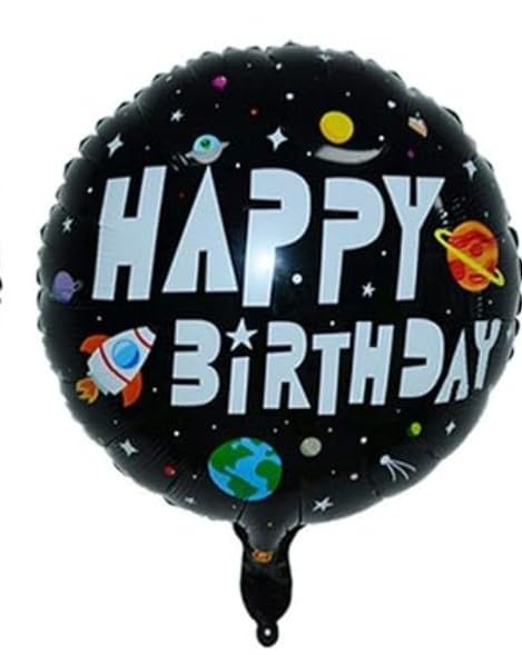Space Birthday Party Decorations Kit, Astronaut Theme Balloon Garland with Happy Birthday Banner, Foil Balloons, Standing Cutout