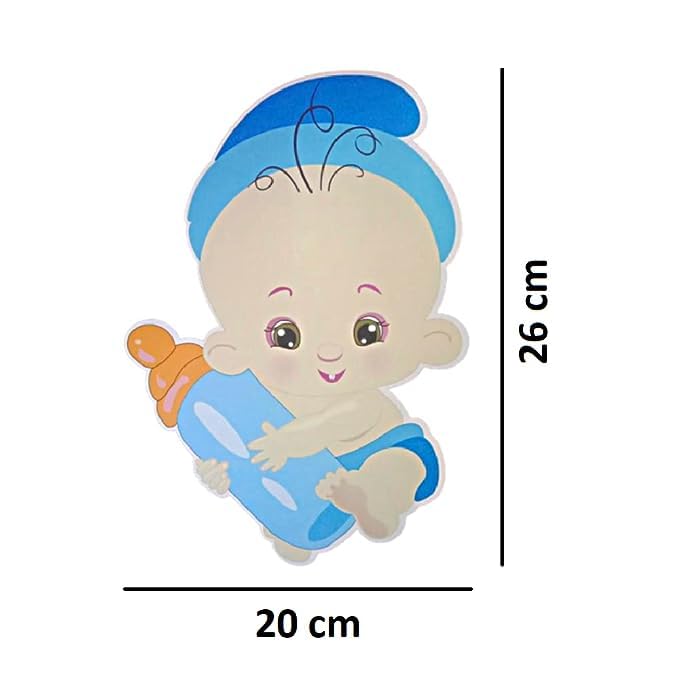 Welcome Home Baby Decoration Combo Welcome Baby Boy Banner Decoration Kit Big Size Cutouts Cake Topper Welcome Boy Decoration Baby Shower Decoration Items - 14pcs