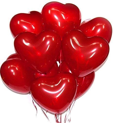 RPH Heart Shape Balloons Red Color Latex Quality For Valentines, Anniversary, Baby shower, Proposal day Parties Pack Of 35 material Rubber