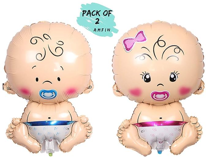 Baby Shower Combo Decorations Set-49Pcs Baby Shower Balloon, Latex, Baby Pram Foil, Baby with for Maternity, Pregnancy Photoshoot Material Items Supplies