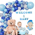 Welcome Home Baby Decoration Combo Welcome Baby Boy Banner Decoration Kit Big Size Cutouts Cake Topper Welcome Boy Decoration Baby Shower Decoration Items - 14pcs