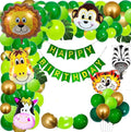 Jungle Theme Birthday Decoration - Large 79 Pcs | Animal Theme Birthday Party Happy Birthday Banner | Animal Balloons for Decoration | Birthday Balloons for Decoration