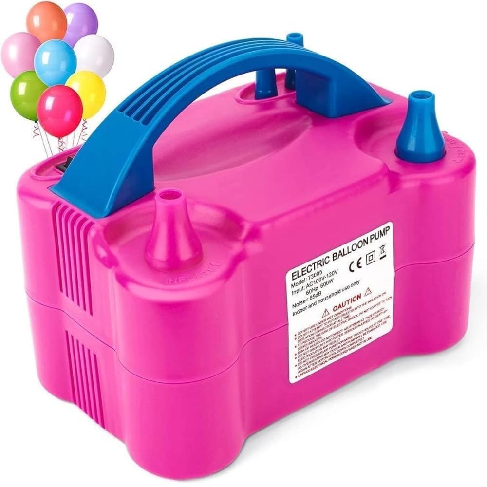 GROOVYDUDZ 220V 600W Dual Nozzle Electric Air Balloon Pump Machine - Pack of 1 Balloon Pump Machine | Balloon Blower Machine | Balloon Pumper | Balloon Inflator Pump Electric (Pink)
