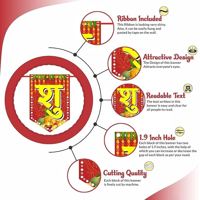 Annaprashan Decoration Kit for Baby’s Rice Ceremony – Includes Banner, 40 Metallic Balloons,