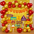 Annaprashan Decoration Kit for Baby’s Rice Ceremony – Includes Banner, 40 Metallic Balloons,