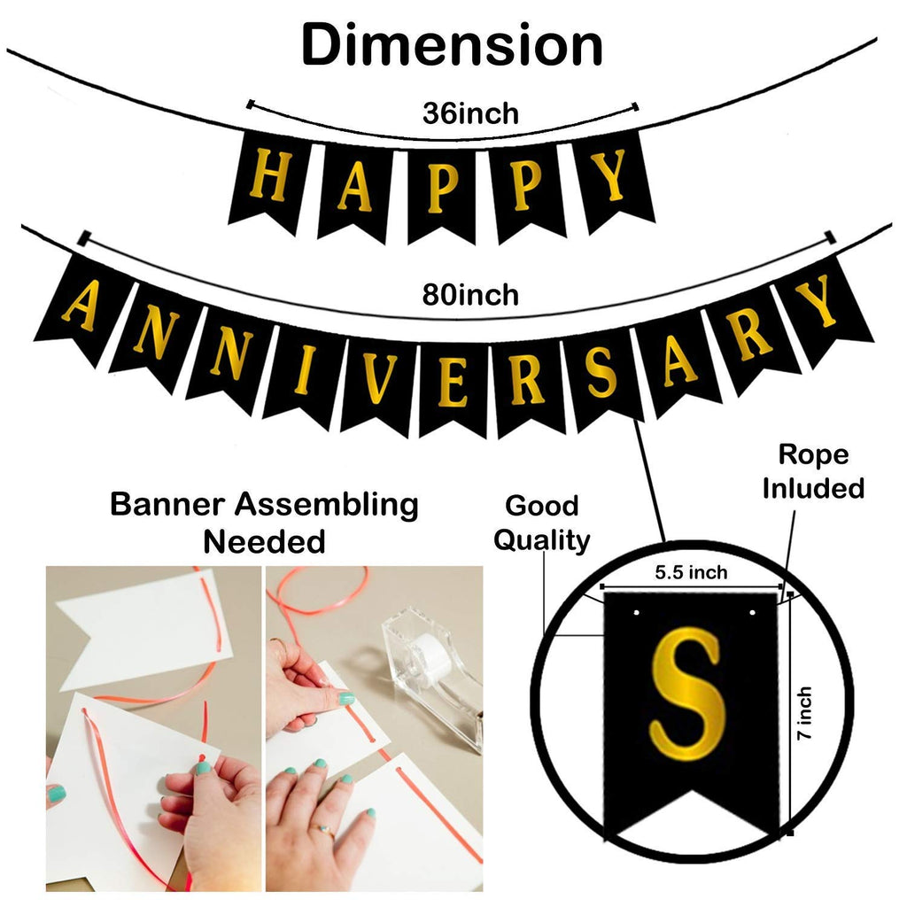 Happy Anniversary Decoration Kit – Rose Gold & Pink Theme | 34-Piece Set