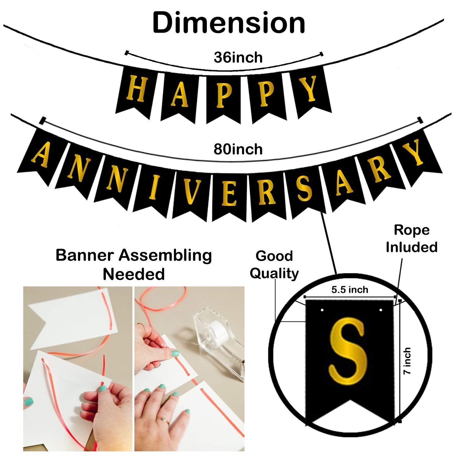 Happy Anniversary Decoration Kit – Rose Gold & Pink Theme | 34-Piece Set