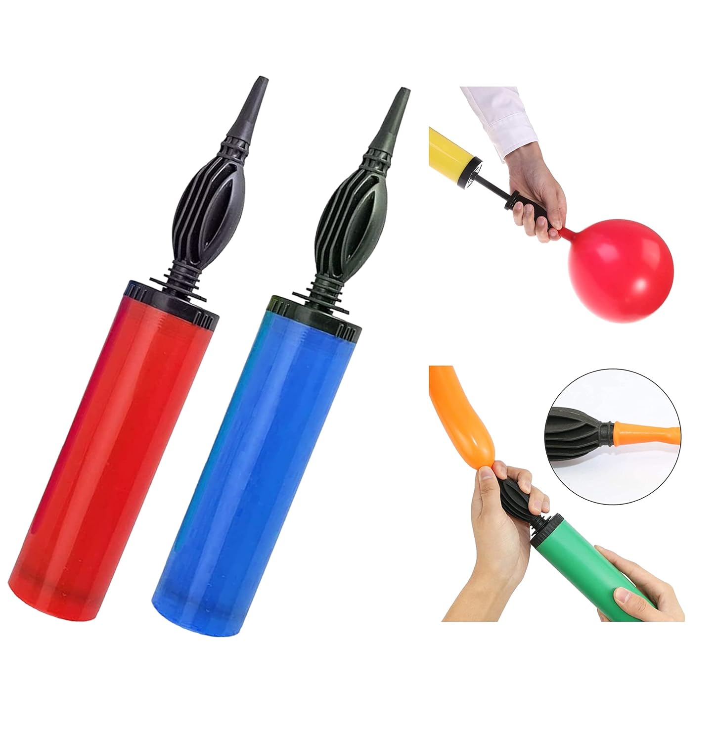 Balloon Hand Pump Flower Clips Ribbon Curling Ribbon and Glue Dot Tape Combo of 12 Pcs(multicolour),material-Plastic