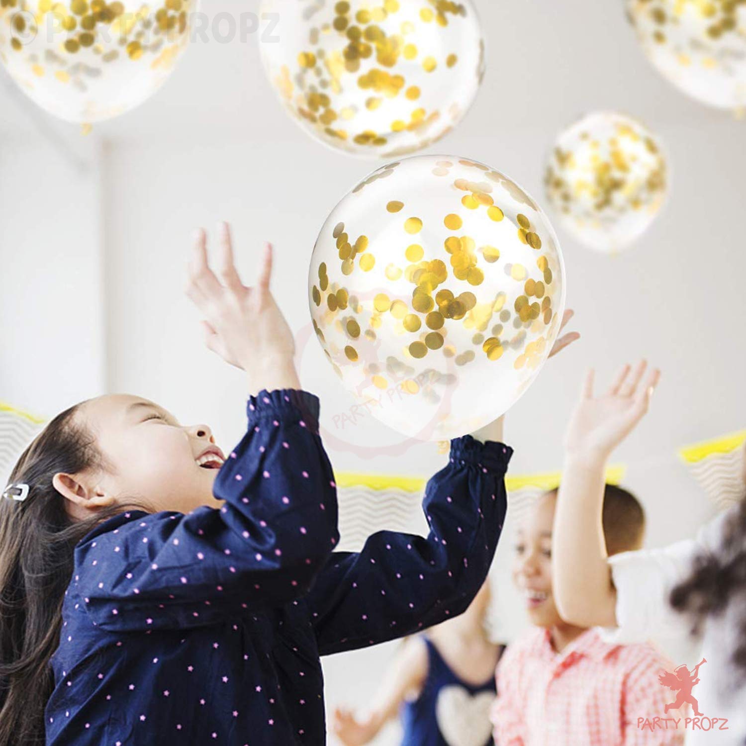GROOVYDUDZ Golden Happy Birthday Banner - 9 Pcs Birthday Decorations Kit With Golden Confetti Balloons For Decoration | Bday Decors Items for Wife | Birthday Decorations for Husband