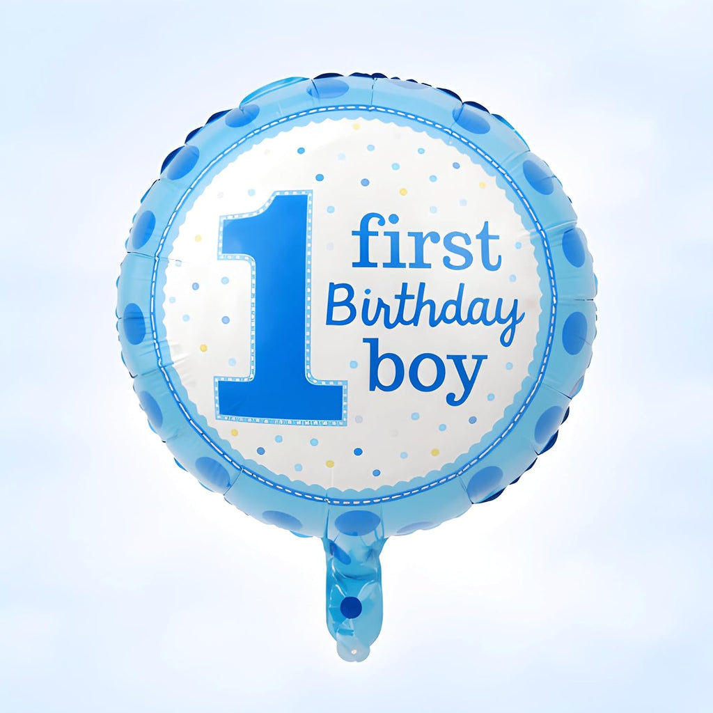 1st Birthday Balloons for Boys Set of 5 Pcs | First Birthday Decoration for Baby Boy | 1st Birthday Foil Balloon | Prince Theme 1st Birthday Decorations Items