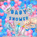 DUDZ Baby Shower Blue Combo Decorations Set-50Pcs Baby Shower Balloon, Latex, glue dot, Baby with for Maternity, Pregnancy Photoshoot Material Items Supplies