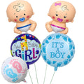 Baby Shower Decoration Set - 5 Pcs Colorful Foil Balloons for Party Decor,Multicolor