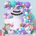 Unicorn Theme Birthday Decorations Combo Set- 67Pcs Kit with Happy Birthday Banner, Head Foil, Metallic Balloons - Happy Birthday Decoration Kit for Girls/Unicorn Birthday Decorations
