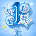 1st Birthday Balloons for Boys Set of 5 Pcs | First Birthday Decoration for Baby Boy | 1st Birthday Foil Balloon | Prince Theme 1st Birthday Decorations Items