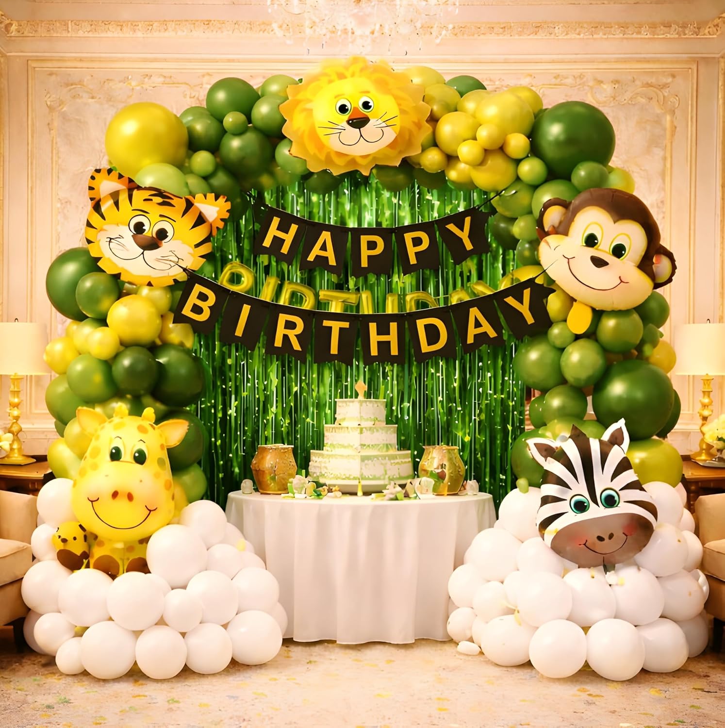 Jungle Theme 2nd Birth day Decorations for Boys – 50 Pcs Baby Boy Birth day Decoration Kit with Balloons, Banner, Party Supplies & Decoration Items for 2 Year Old